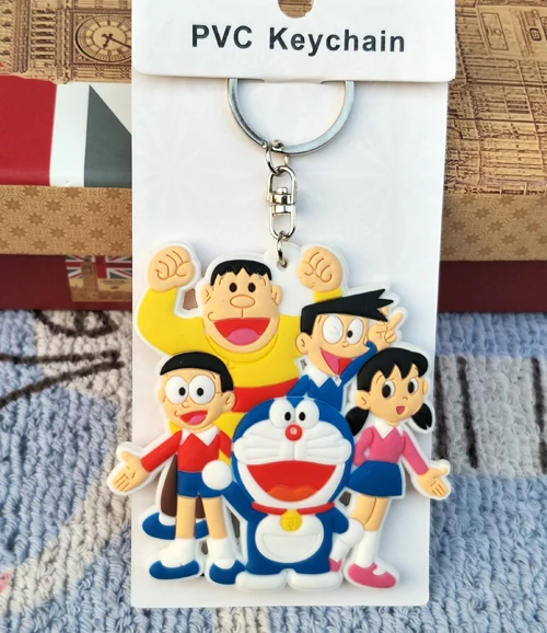 see chart3 Модель 1 шт. счастливый Doraemon аниме-брелок для ключей ПВХ Рисунок брелок крутые игрушки брелок для ключей рождественские подарки орнамент - Цвет: see chart3