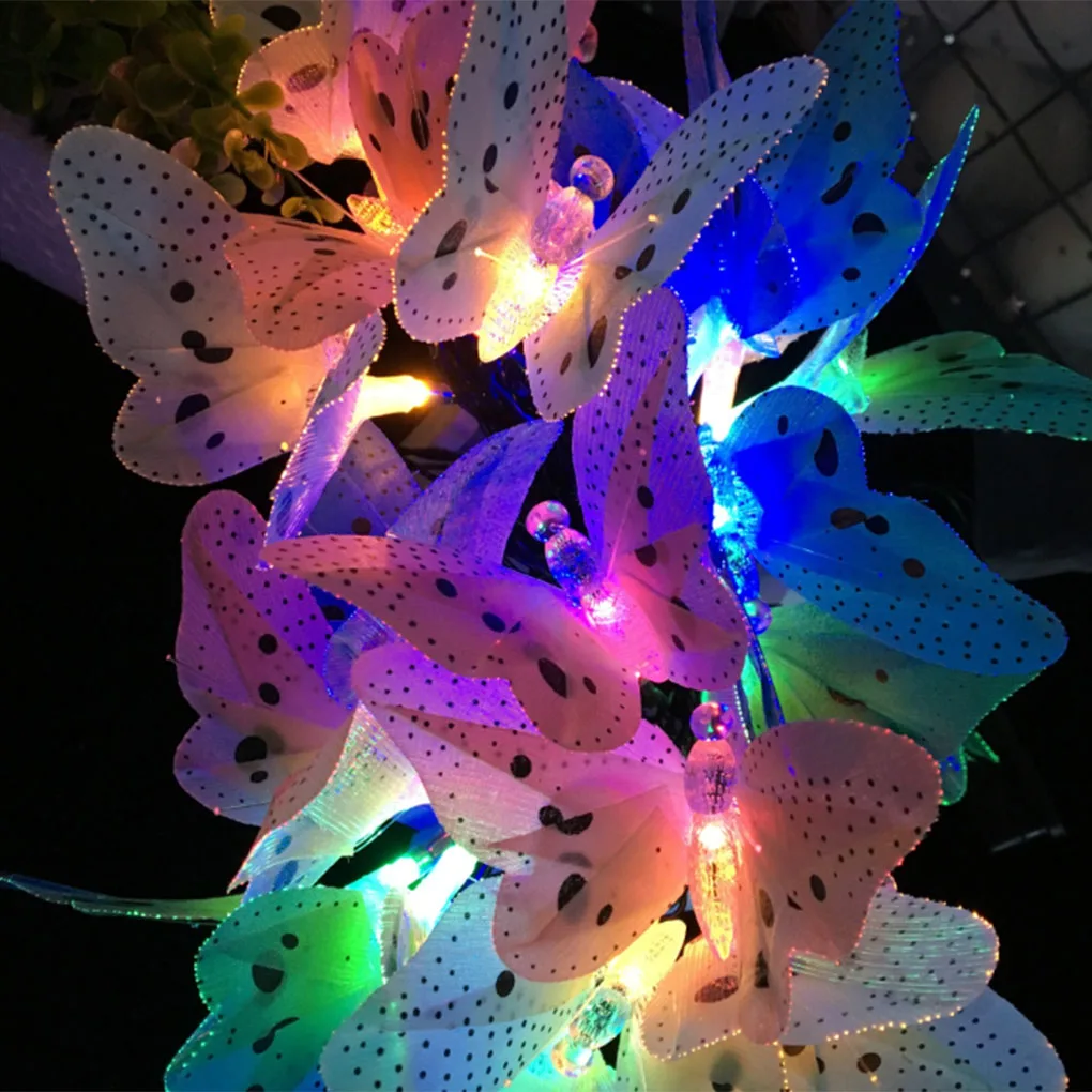 Colorful 12//20 LEDs Solar Power Butterfly String Lights Outdoor Decoration Lamp