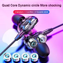 POLVCDG наушники с двойным драйвером, объемные наушники с микрофоном, Hi-Fi стерео музыкальные наушники для iPhone, samsung, huawei, xiaomi, гарнитура