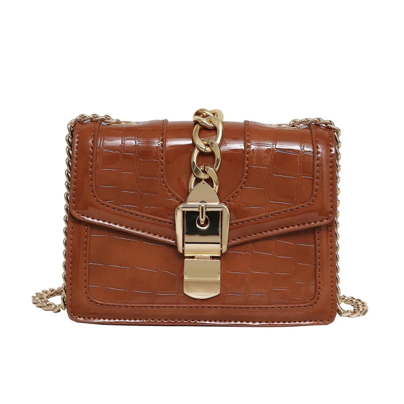 

A Generation of Fat 2019 New Style Korean-style Fashion Square Sling Bag Textured Chain Stone Pattern Crossbody Bag Manufacturer