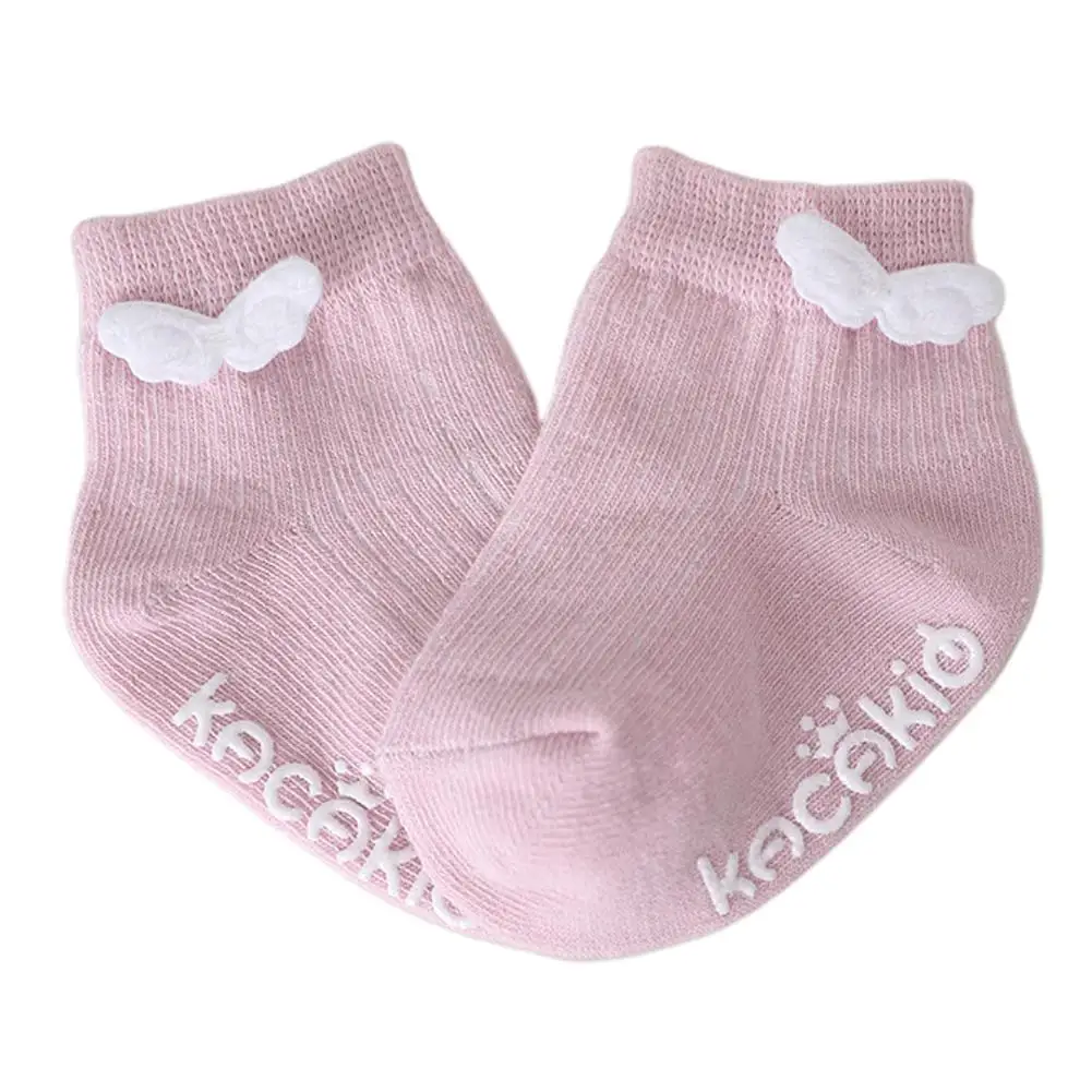 Pink S Kidlove детские Нескользящие носки с милыми крыльями ангела на весну-осень - Цвет: Pink S