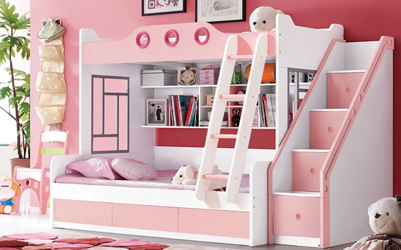 Children Beds Kids Solid Wood Bunk Bed Double Beds With Slide Stair For Children Bedroom Furniture Bedroom Sets Aliexpress