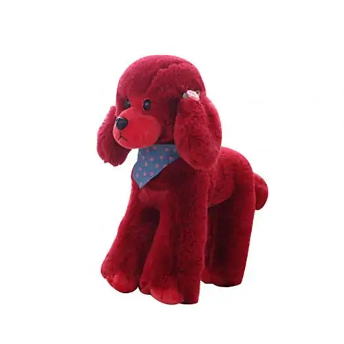 Red25cm Плюшевая Реалистичная плюшевая собака, животное, кукла, мягкая игрушка, подарок, кресло, диван, Декор, удобная Милая имитация собаки, короткая плюшевая кукла - Цвет: Red25cm
