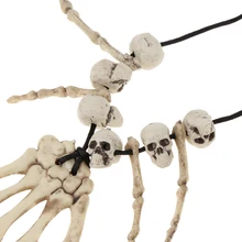 Skulls Skeleton Hand Bones Necklace Halloween Fancy Dress Prop Pendant