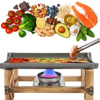

Grill Plate Barbecue Picnic Pan Cookware with Portable Stove Outdoor Baking Rack for Cooking Camping BBQ Tray Barbecue Plate