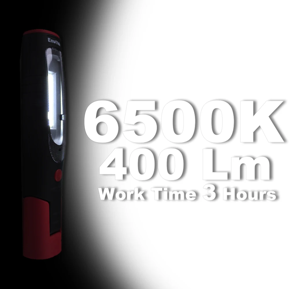 Portable Rechargeable LED Flashlight Cordless Magnetic Handheld LED Work Torch Light with Magnetic Base Double Hooks