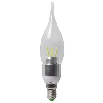 

1pc E14 AC 85-265V 3W Warm/Pure White COB Filament LED Flame Bulb Light Lamp