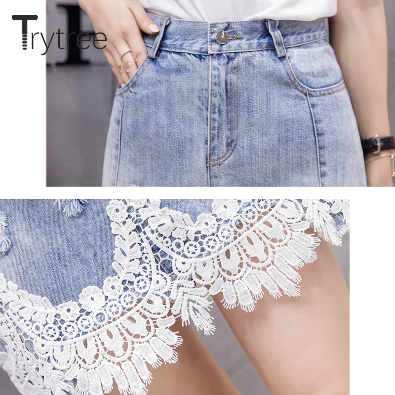 Trytree 2020 Весенняя женская повседневная юбка с карманами и пуговицами в стиле