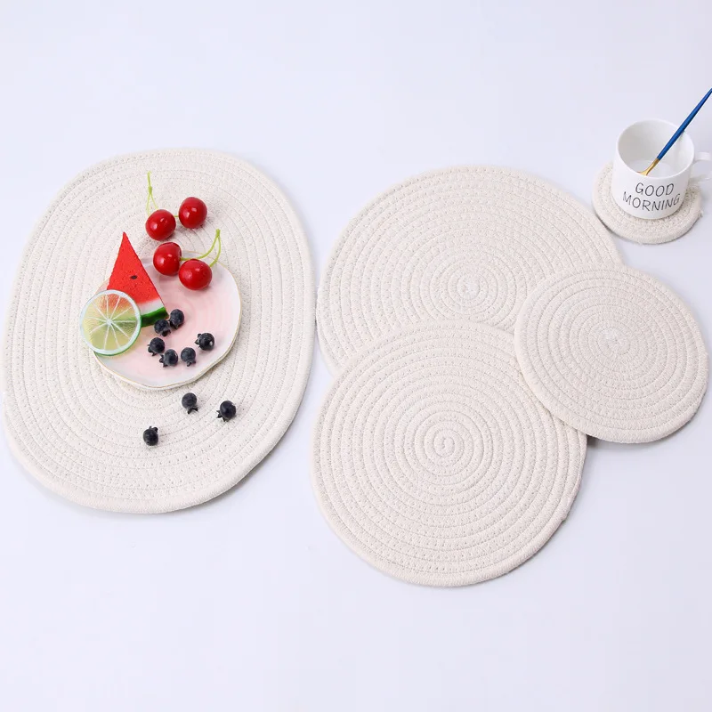 Подстилка салфетка из хлопкового шнура нескользящая|Коврики и подложки| |