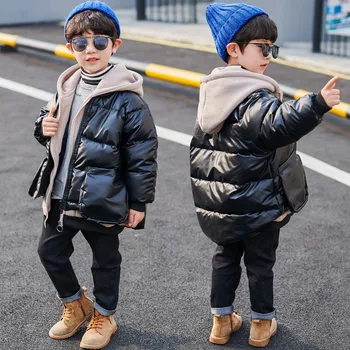 

Boys Winter Coat 2020 New Boys Fake Two-piece Cotton Casual Korean Fashion Foreign Style Jacket Waterproof Jacket