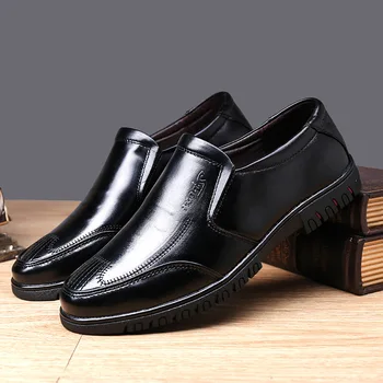 

LIMEIKE Casual Shoes Men 2020 Slip On Genuine Leather Fashion Loafers Black Luxury Comfort Business Flats