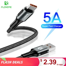 FLOVEME 5A usb type C кабель для huawei P30 P20 Pro mate 30 Lite USBC Быстрая зарядка зарядное устройство USB-C type-C кабель для samsung