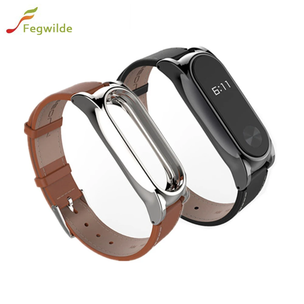

Leather watch Strap For Xiaomi Mi Band 2 strap Wrist miband 2 Bracelet Screwless Replacement watchband xiaomi miband Accessories