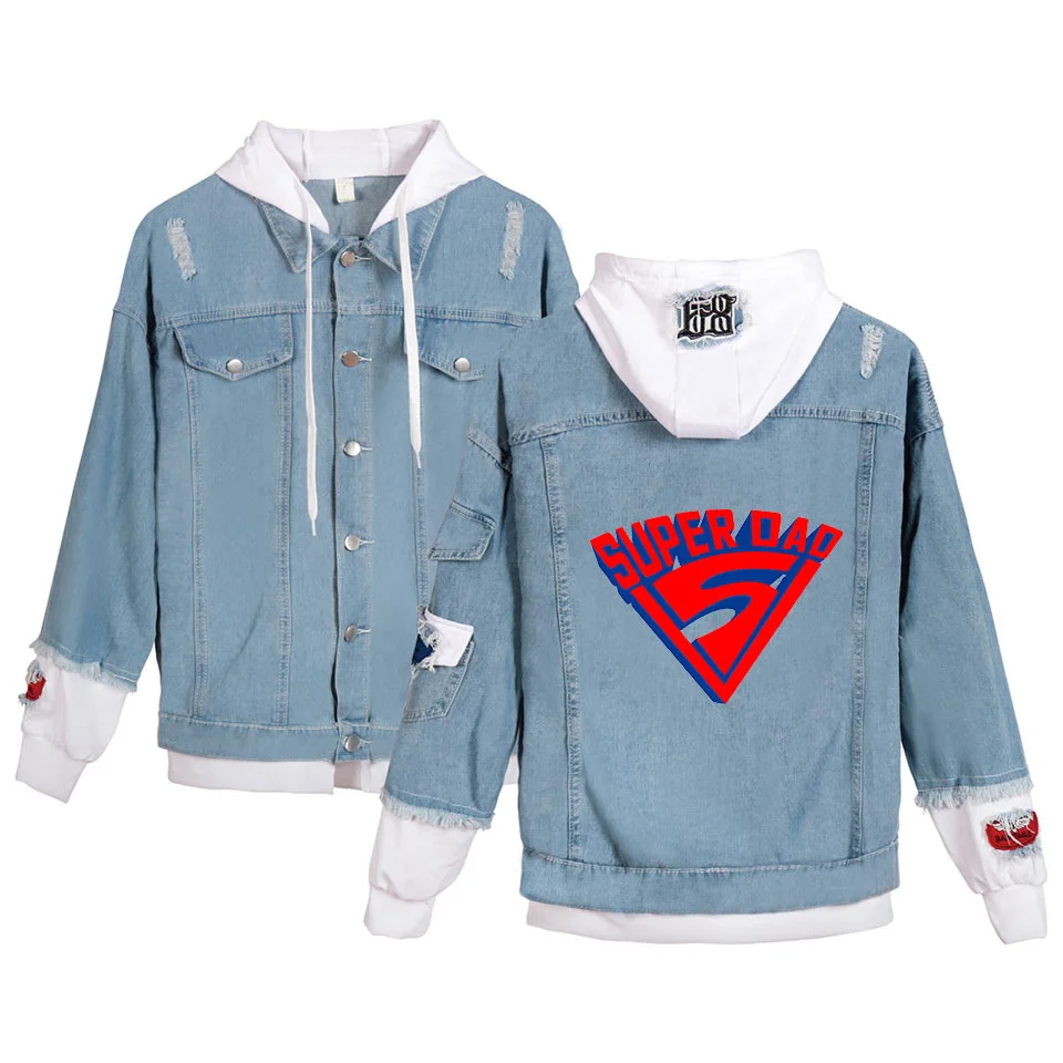 Thanksgiving Days Unisex Denim Jackets Men's Cowboy Bomber Hoody Jacket Super Dad Father Gift Winter Coats