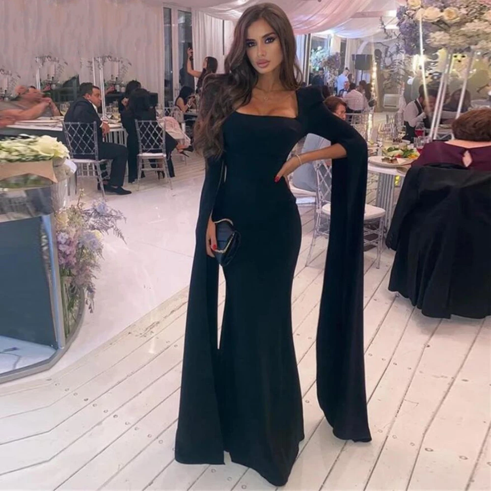 2021 Modern Black Mermaid Prom Dresses Long For Black Girls Bridal Long Sleeves Evening Dress Formal Night Party Gowns Vestidos evening dresses for weddings