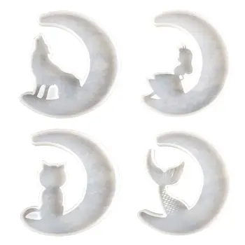 

Crystal Epoxy Resin Mold Moon Pendants Casting Silicone Mould Handmade DIY Crafts Making Tool