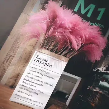 

pink white pampas grass Wedding decoration dried natural phragmites flowers home decor Natural dried bouquet dried flowers