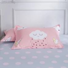Дизайн, розовая наволочка с принтом дождя и облака, одна пара, хлопок, наволочка для сна, 48x74 см, размер для украшения кровати