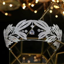 Роскошные, корона, тиара, корона, свадебные аксессуары для волос, украшенная Женская, украшения для воло, Кристалл