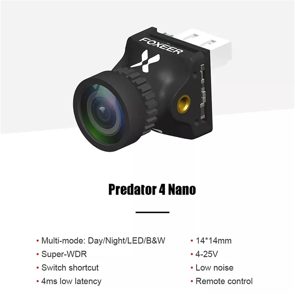 Foxeer Predator 4 нано-Камера Super WDR 4ms низкая латентность 1000TVL FPV гоночная камера OSD 4:3 16:9 NTSC PAL для радиоуправляемого дрона вертолета