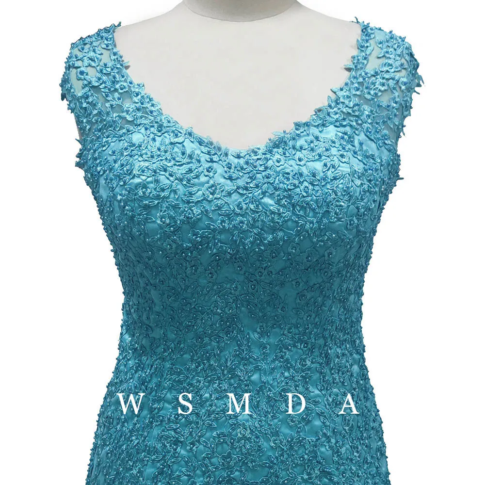 Lace Mother of the Bride Dresses Wedding Party Dress V-Neck Illusion Back Formal Evening Dresses robe de soirée de mariage - Image 4