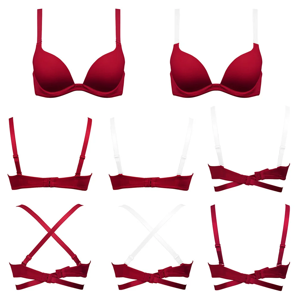 36B Bras for Women 3 Pack Underwire Full Coverage Bra, Convertible Plunge  Brassiere, Solid Color Ribbed Knot Bra B 36B