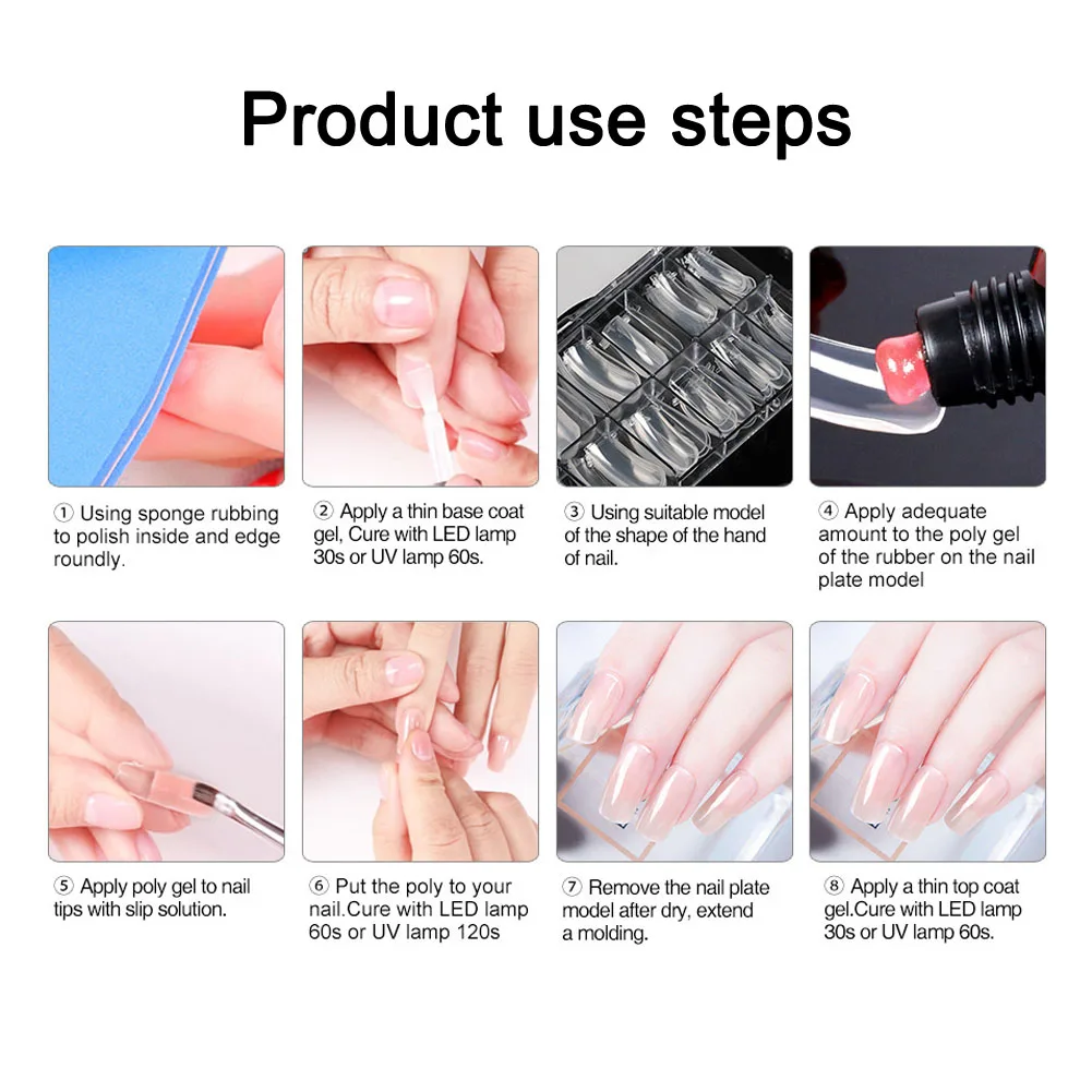

Finger Nail Extension UV LED Jelly Hard Nails Gel Acrylic Builder Fast Dry EY669