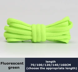 Unisex Vibrant Semi-Flat Shoelaces - 23 Color Options - 100cm (Fluorescent green)
