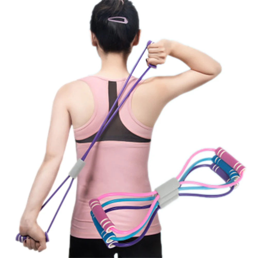 

Resistance Band Yoga Rally Strap Body Shaping Pull Rope Silicone Puller Elastic 8 Word Shape Stretch Chest Fitness Equipment