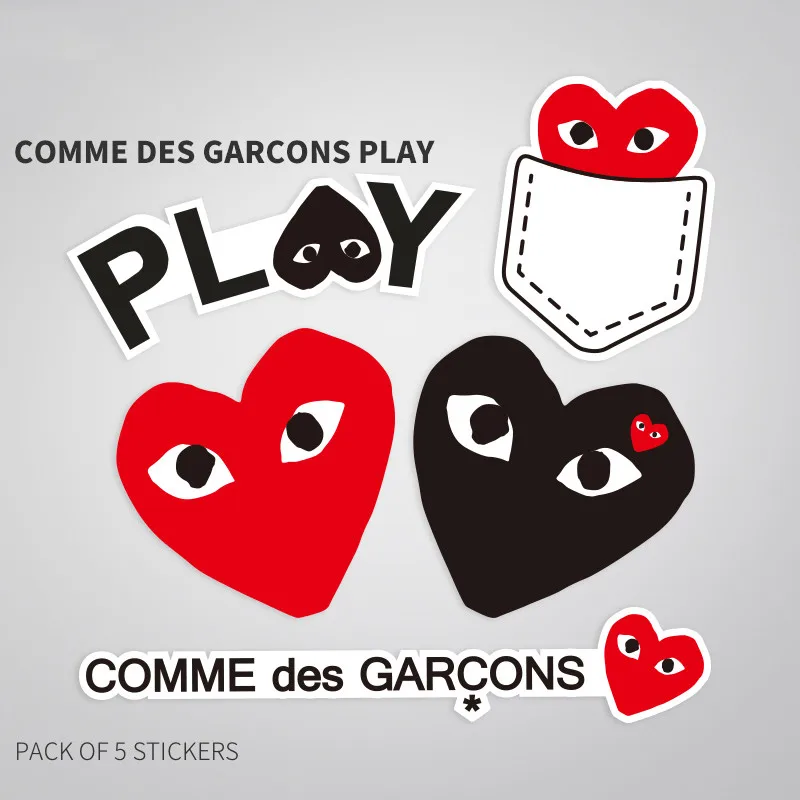 Image 5 Pcs Set 8~20cm Cool Heart Shape Expression Stickers Set Waterproof PVC Stickers Sets laptop Pitcher Bottle Luggage Notebook