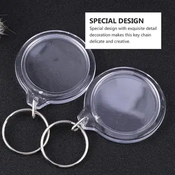 

30pcs Acrylic Key Chain Photo Frame Key Ring Keychain Key Holder DIY Gift