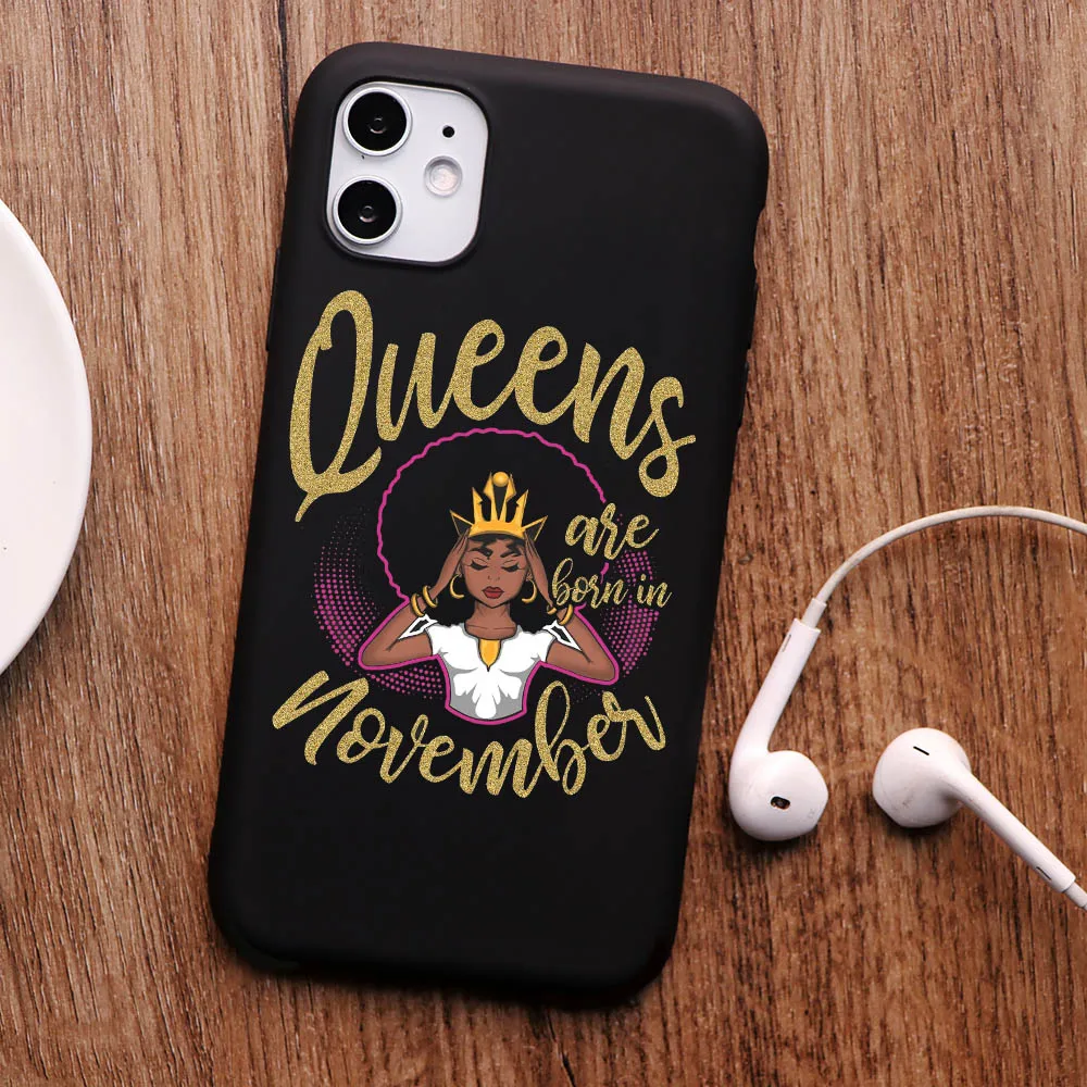 PUNQZY меланин Poppin Queen чехол для телефона iPhone 12 PRO MAX XR 11 6S 8 7 PLUS SE 2020 черный волшебный
