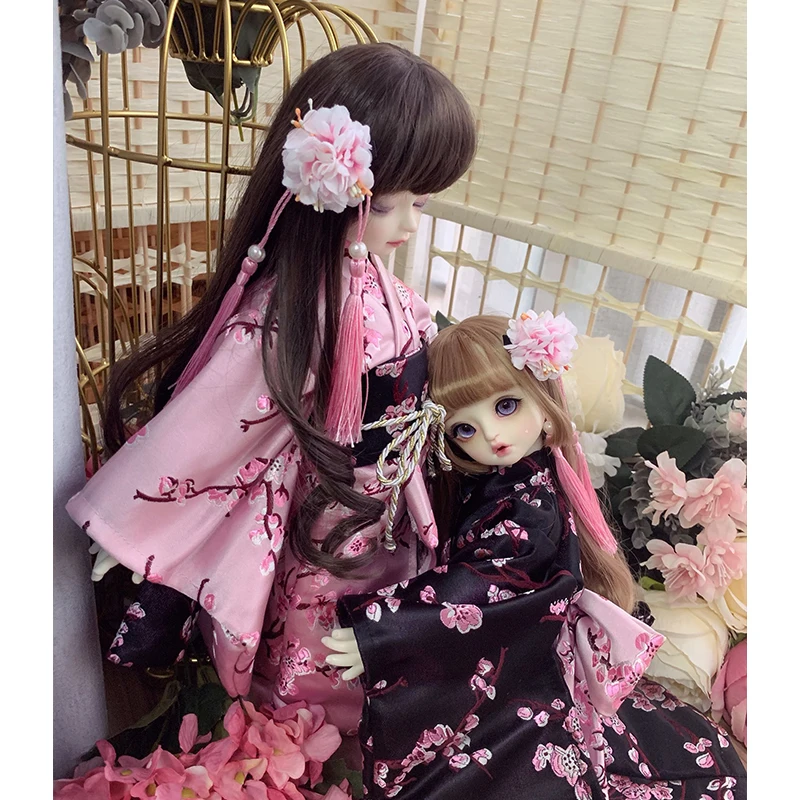 Кукла Одежда BJD кимоно 2 цвета розовый черный цвет для 1/6 1/4 1/3 BJD кукла аксессуары bjd Одежда Костюм Халат