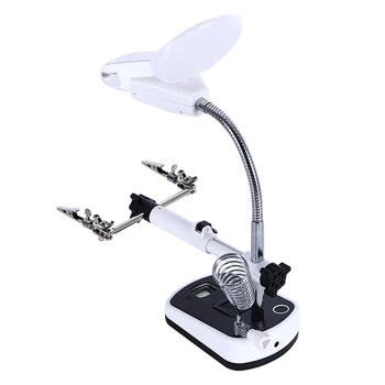 

ANENG 3.5X 10X Welding Magnifying Glass LED Loupe Magnifier Alligator Clip Holder Clamp Helping Hand Soldering Iron Repair Tool
