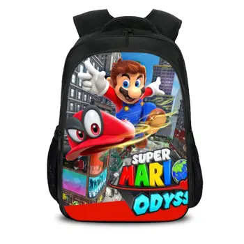 

16 inch Cartoon Mario Backpack Bookbag Teens Back to School Bags Super Mario Gifts For Boys Girls Mario Bros Birthday Mochilas