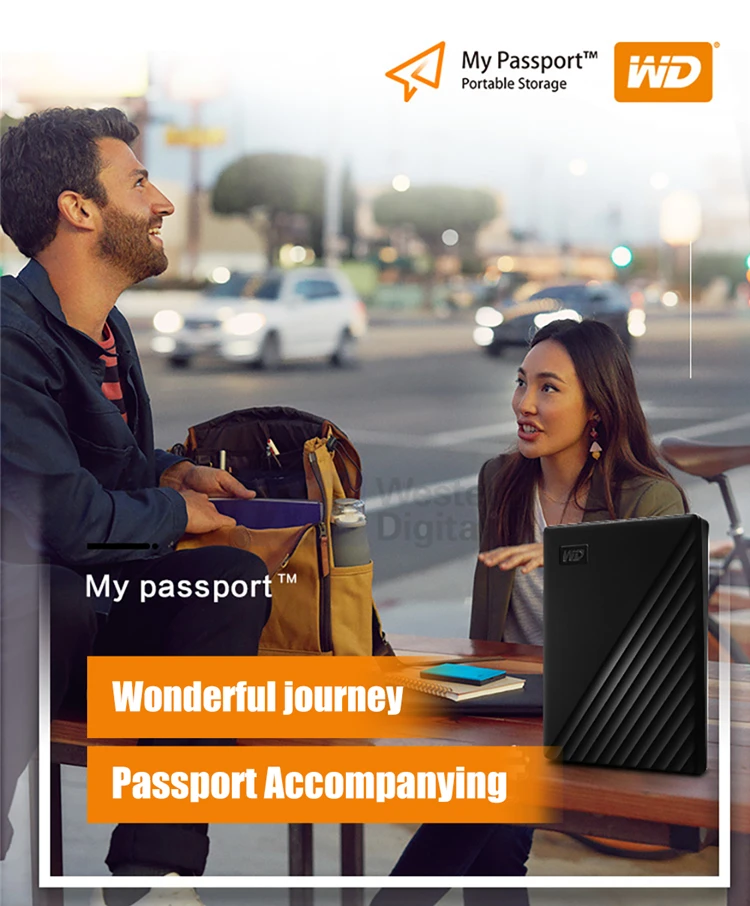 WD My Passport внешний жесткий диск USB3.0 1 ТБ 2 ТБ 4 ТБ Портативный Western Digital HDD HD устройств хранения SATA3 для Windows, Mac