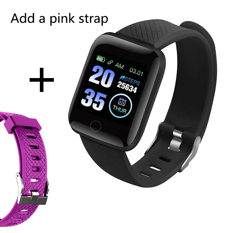 D13pro add pink Смарт-браслет, кровяное давление, 1,14 дюймов, экран, фитнес-трекер, часы, пульсометр, фитнес-браслет, водонепроницаемый, музыкальный контроль для мужчин и женщин - Цвет: D13pro add pink