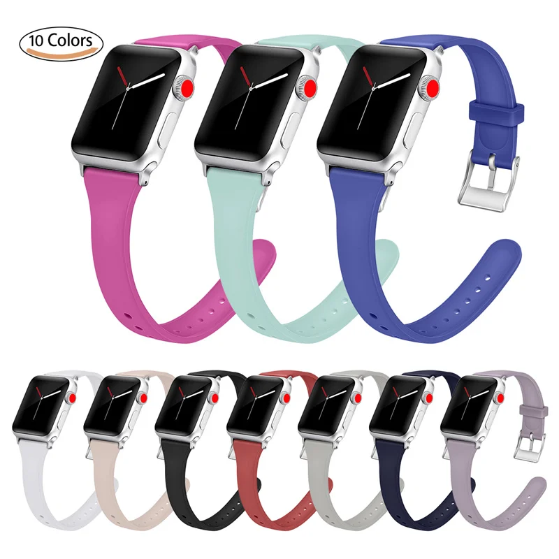 Браслет для Apple Watch Band 38 мм 40 42 44 силиконовый ремешок Iwatch Bands Series 4/3/2/1 81006|Ремешки
