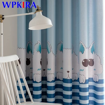 

Cat Printed Pink Curtain for Baby Girls room Window Drapes Blue Curtain for Boys room Kids Cartoon Blackout Curtain Tulle M186D3