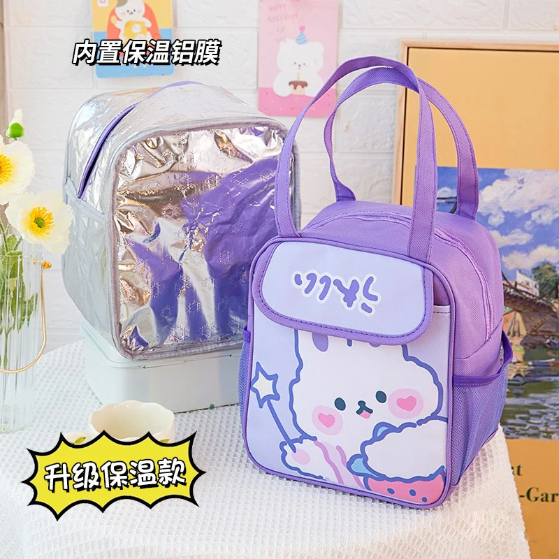 Lunch bag Kawaii Lunch Bag Women Cute Bear Picnic Travel Thermal Breakfast Box Girls School Child Convenient Lunch Box Tote Food Bags 118