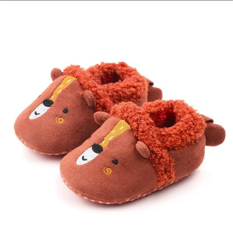 Новинка; зимняя детская обувь; Флисовая теплая обувь для малышей; обувь для малышей с милым рисунком; обувь для маленьких мальчиков и девочек