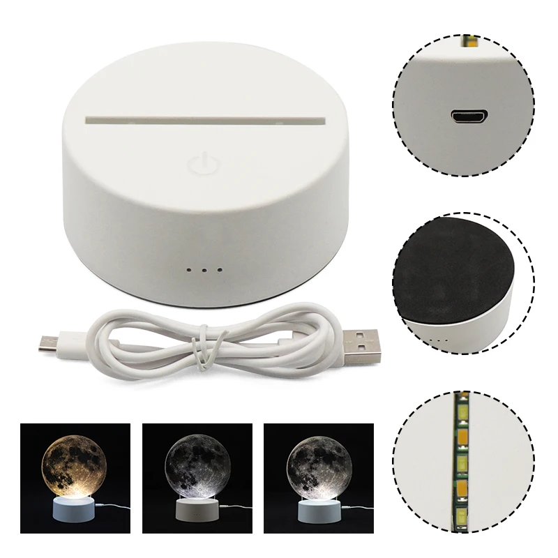 

Hot Sale 3d ABS Lamp Base Touch Switch Led Base For 3 Color Changable Night Light