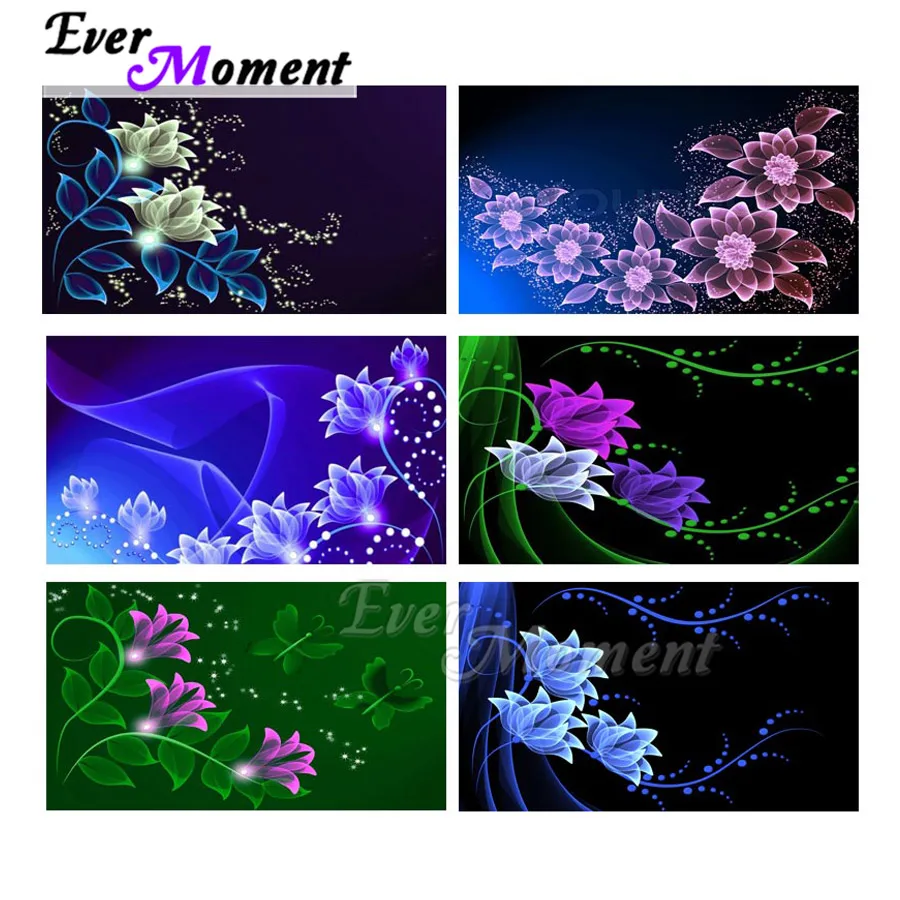 Алмазная картина Ever Moment, цветок, бабочка, пузыри, картина, стразы, мозаика, полная квадратная дрель, алмазная вышивка ASF2002