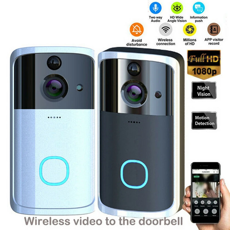 

Smart WIFI Doorbell Rainproof HD Visual Infrared Night Vision Intercom Display Motion Detection Home Security Door Bell
