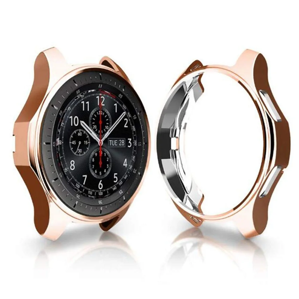 Розовое золото Чехол-безель с кольцом для samsung Galaxy Watch 46 мм, защитная оболочка для Galacy gear S3/Galaxy 42 мм, ТПУ Защитная рамка, аксессуары - Цвет: Розовое золото
