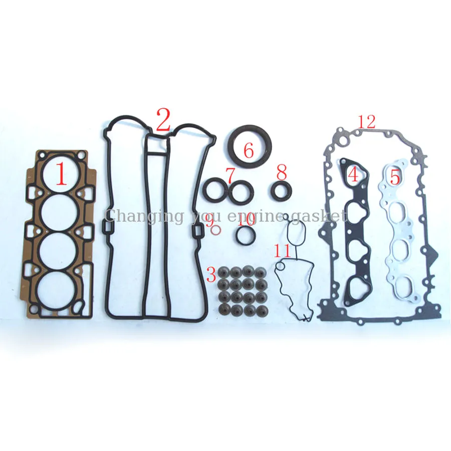 Metal Full Set Auto Parts Engine Gasket For Proton Gen-2 Waja Satria Neo Persona 1.6L 1598cc 2004-2009 PW892037