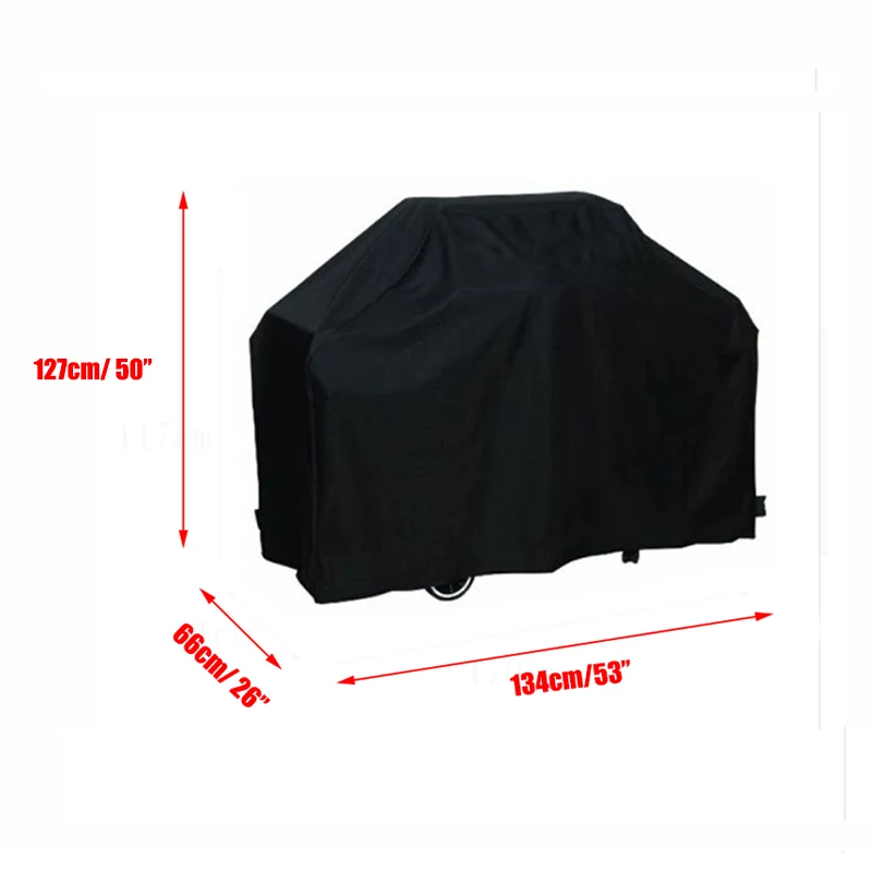 Black Waterproof BBQ Cover BBQ Accessories Grill Cover Anti Dust Rain Gas Charcoal Barbeque Grill For Weber 7152 Grills