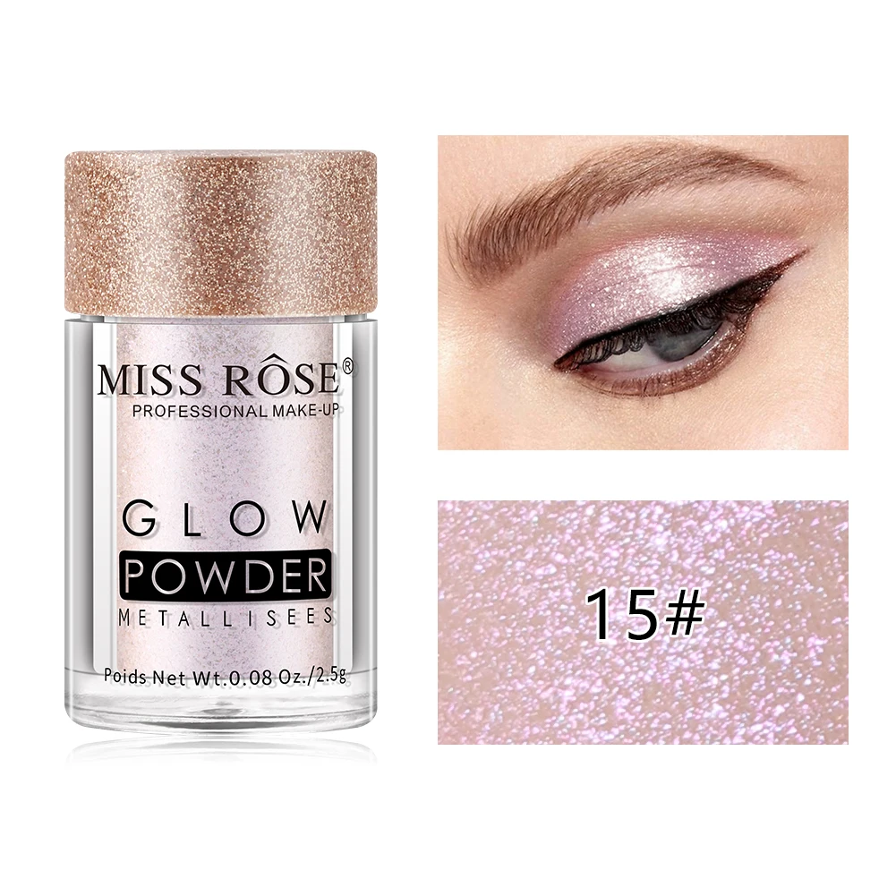 MISS ROSE, блестящие тени для век, рассыпчатая пудра, блестящий хайлайтер, матовые тени для век, пигментная пудра, мерцающие тени для век, косметика TSLM1