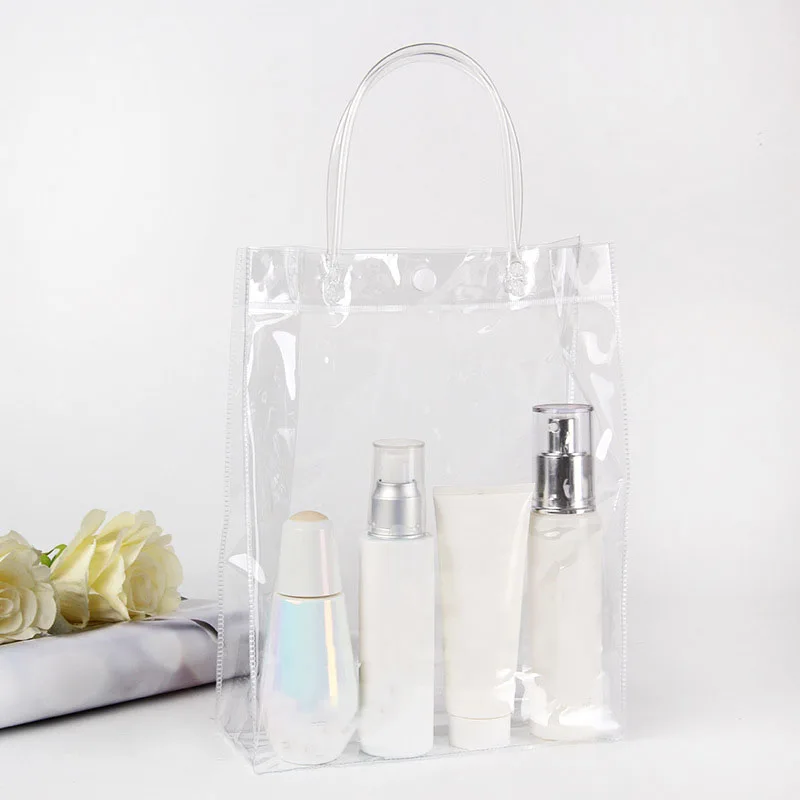 

Women PVC Transparent Handbag Makeup Storage Bag Tote Portable Make Up Handbag Toiletry Organizer Storage Gift Bags