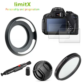 

UV Filter + Lens Hood + Cap + Glass Screen Protector for Fujifilm X-T100 X-T30 X-A20 X-5 X-A7 XT100 XT30 XA20 XA7 15-45mm lens